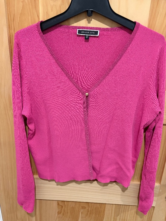 Melanie Lyne Sweaters - Melanie Lynne Pink One-Button Cardigan Size XL